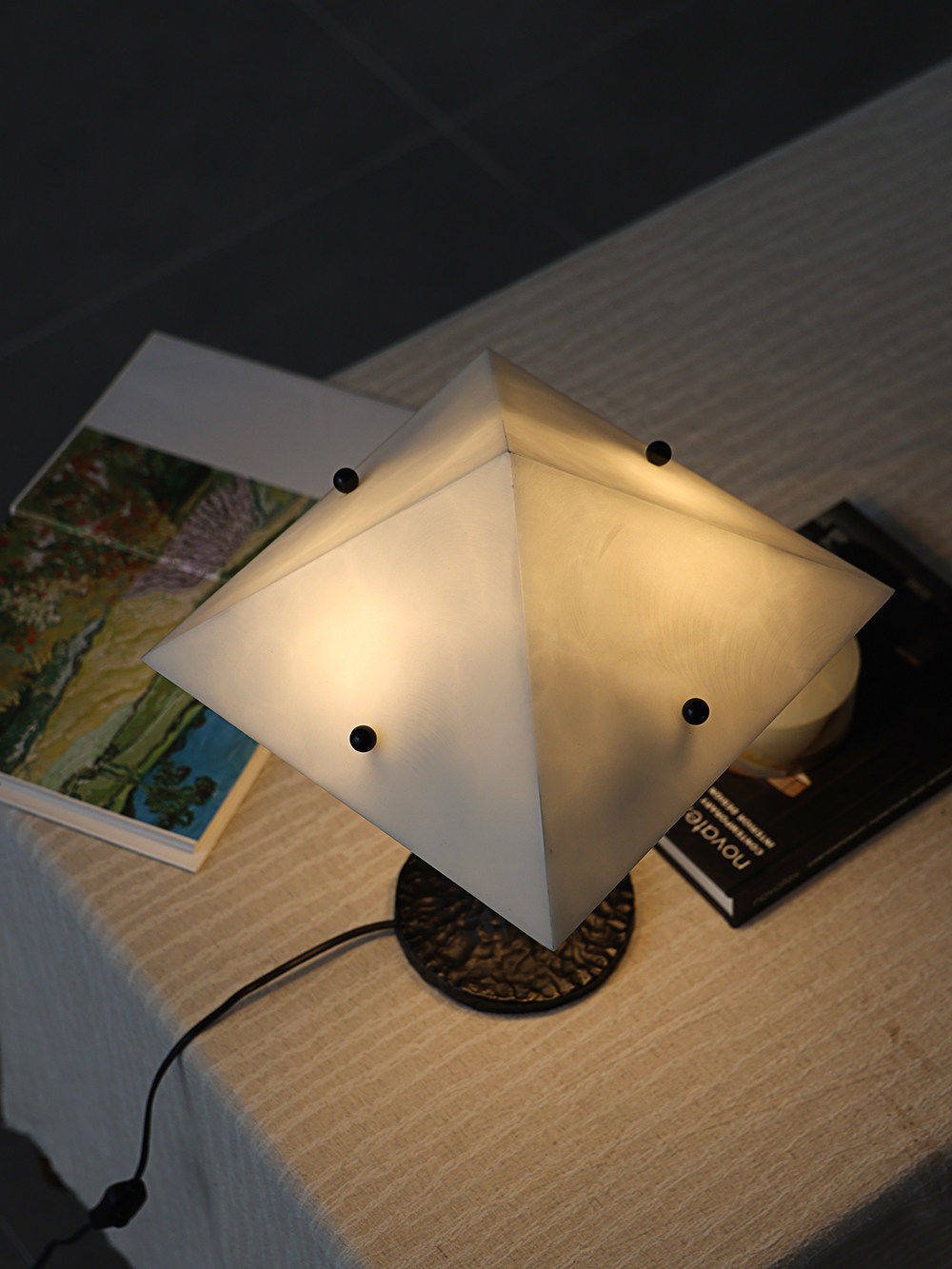 Apex Alabaster Prism Table Lamp by Bling Lighting Studio