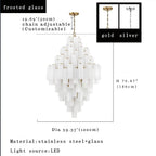 Arcdeco Large Glass Chandelier for high ceiling staircase and foyer lighting