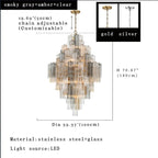 Arcdeco Large Glass Chandelier for high ceiling staircase and foyer lighting