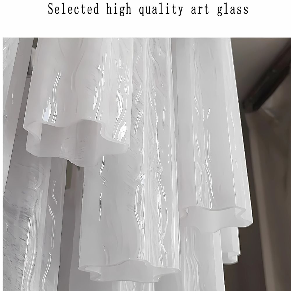 Arcdeco Large Glass Chandelier for high ceiling staircase and foyer lighting