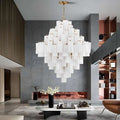 Arcdeco Large Glass Chandelier for high ceiling staircase and foyer lighting