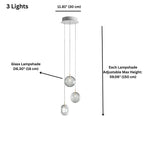 Arcli Contemporary Glass Cluster Chandelier for high ceiling staircase and foyer lighting
