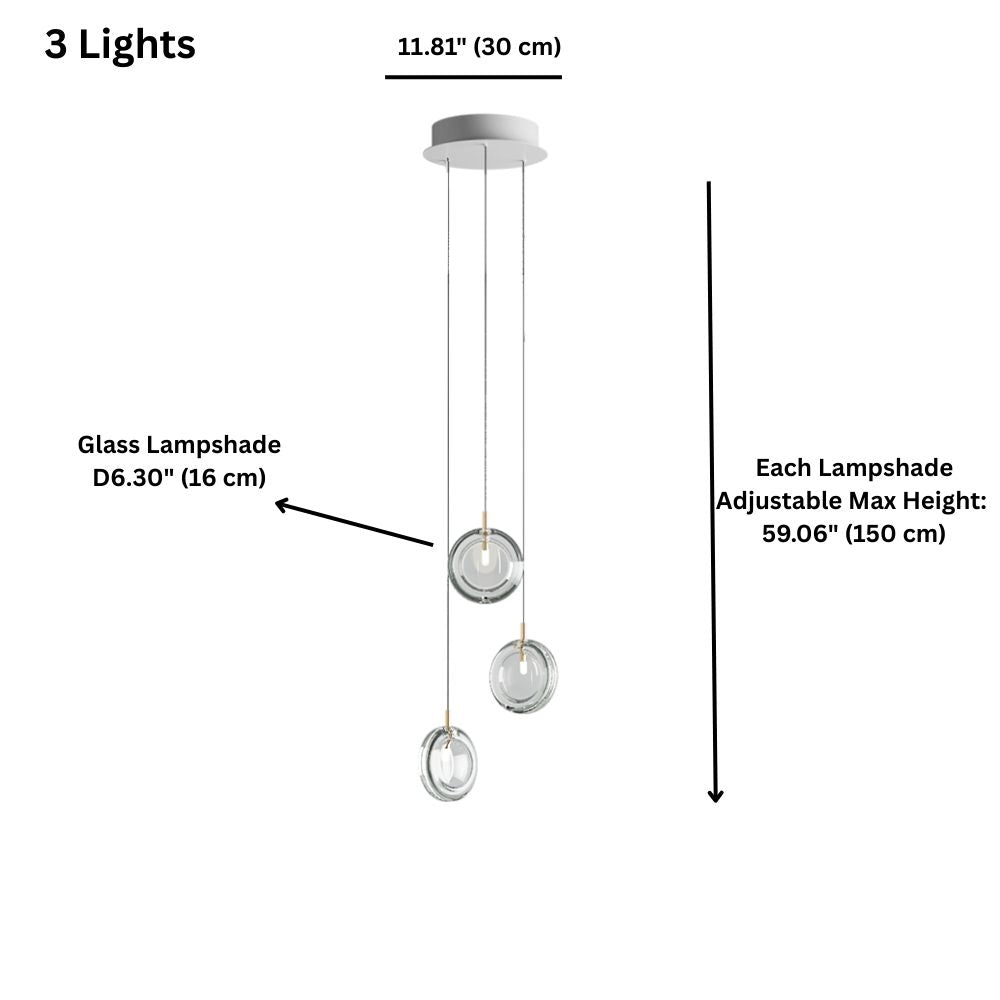 Arcli Contemporary Glass Cluster Chandelier for high ceiling staircase and foyer lighting