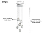 Arcli Contemporary Glass Cluster Chandelier for high ceiling staircase and foyer lighting