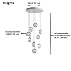 Arcli Contemporary Glass Cluster Chandelier for high ceiling staircase and foyer lighting