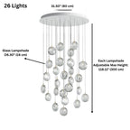 Arcli Contemporary Glass Cluster Chandelier for high ceiling staircase and foyer lighting
