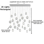 Arcli Contemporary Glass Cluster Chandelier for high ceiling staircase and foyer lighting