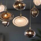 Arcli Contemporary Glass Cluster Chandelier for high ceiling staircase and foyer lighting