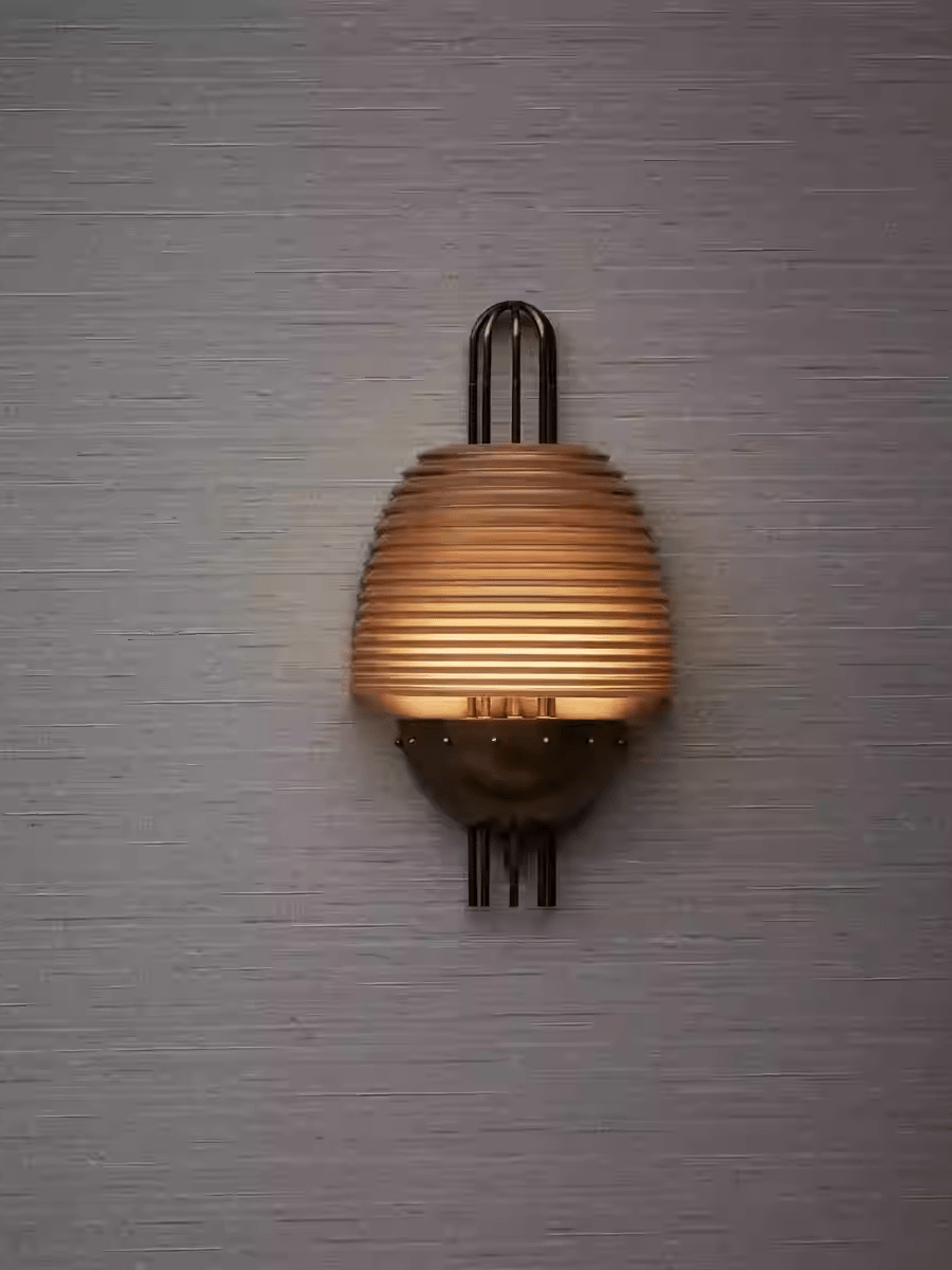 Arclune Ribbed Wall Lamp by Bling Lighting Studio