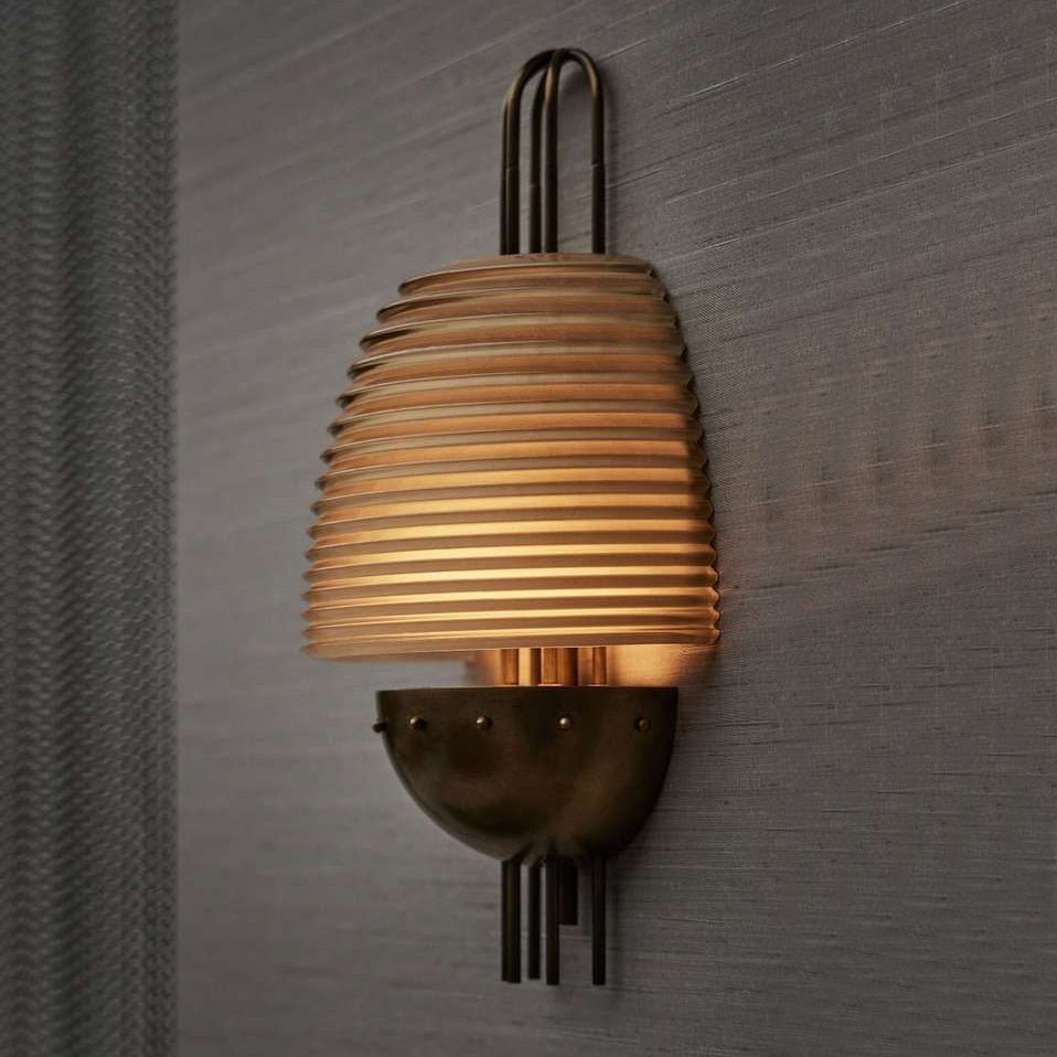 Arclune Ribbed Wall Lamp by Bling Lighting Studio