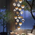 Aren Cube Large Pendant Light For High Ceilings for high ceiling staircase and foyer lighting