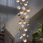 Aren Cube Large Pendant Light For High Ceilings for high ceiling staircase and foyer lighting