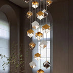 Aren Cube Large Pendant Light For High Ceilings for high ceiling staircase and foyer lighting