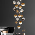 Aren Cube Large Pendant Light For High Ceilings for high ceiling staircase and foyer lighting
