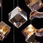 Aren Cube Large Pendant Light For High Ceilings for high ceiling staircase and foyer lighting