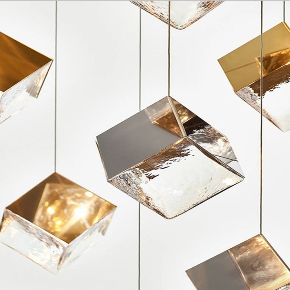 Aren Cube Large Pendant Light For High Ceilings for high ceiling staircase and foyer lighting