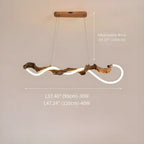Sculpted Branch Wood-Look Linear Chandelier by Bling Lighting Studio