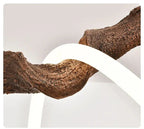 Sculpted Branch Wood-Look Linear Chandelier by Bling Lighting Studio