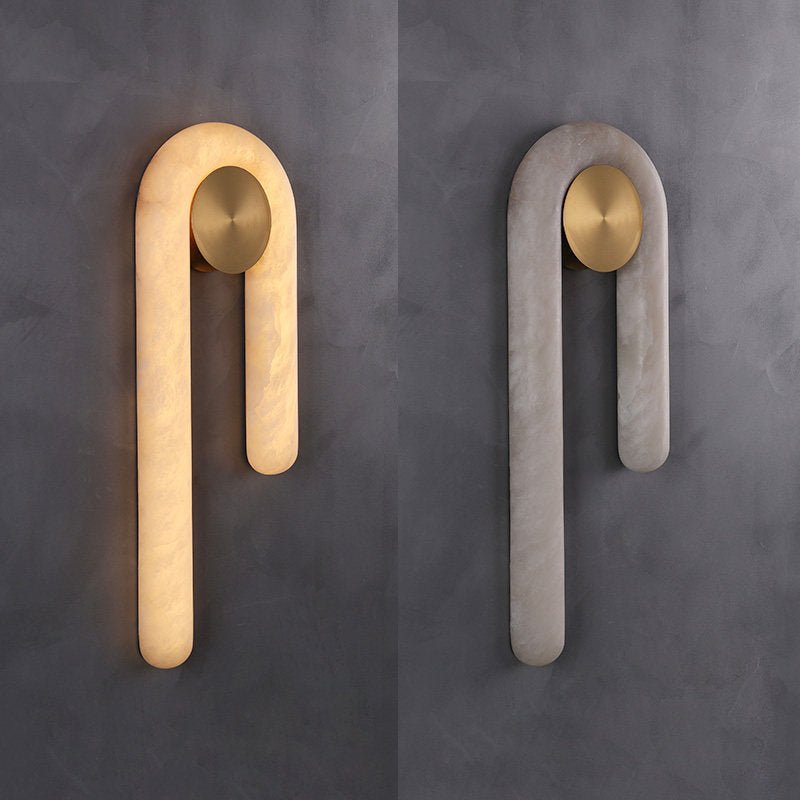 Arlo Loop Alabaster Wall Light by Bling Lighting Studio