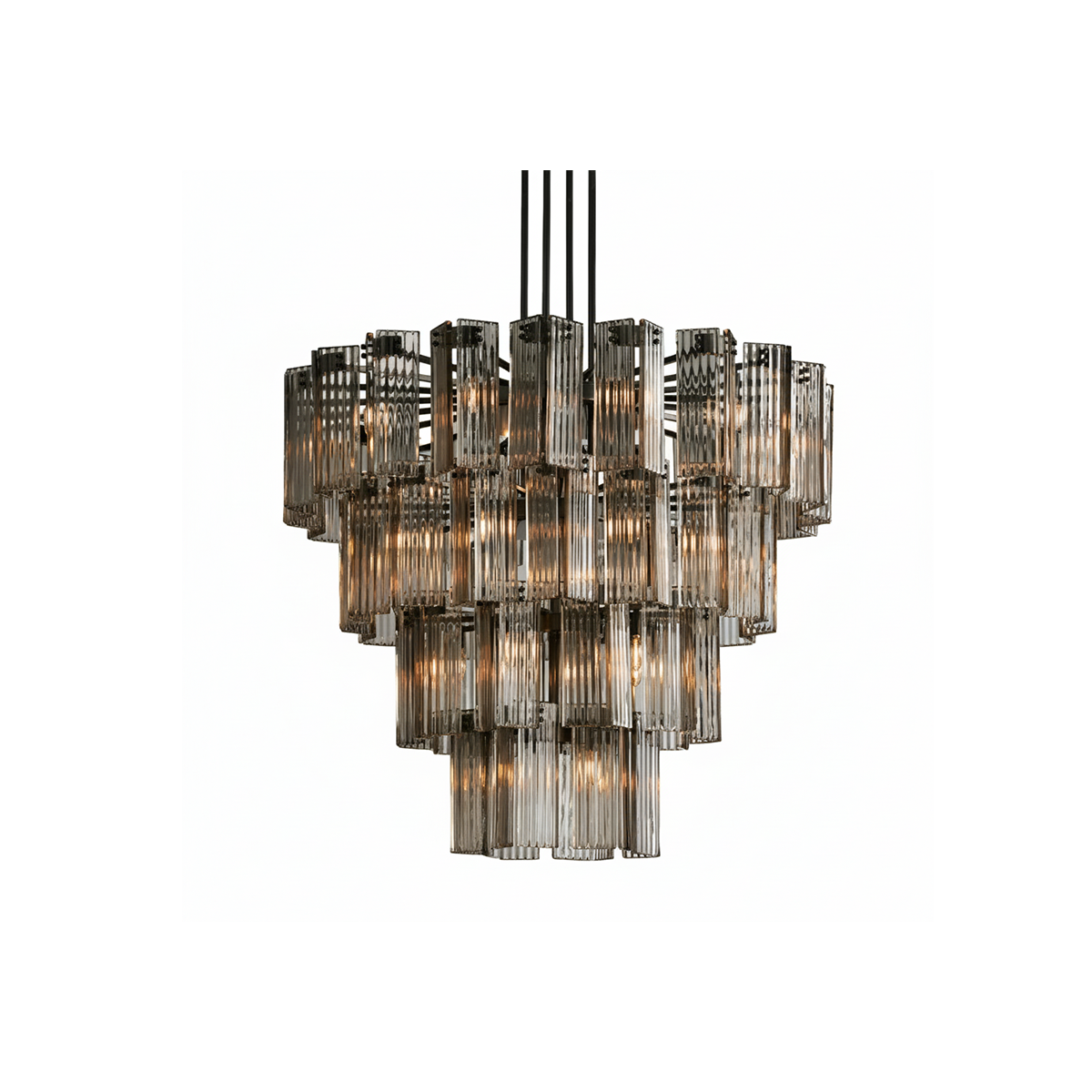 Art Glass Delsie Round Chandelier by Bling Lighting Studio