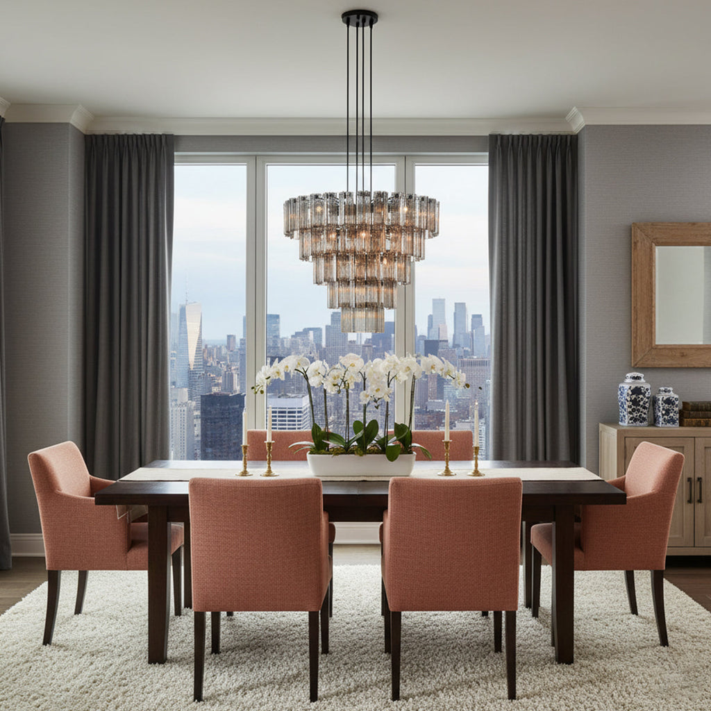Art Glass Delsie Round Chandelier by Bling Lighting Studio