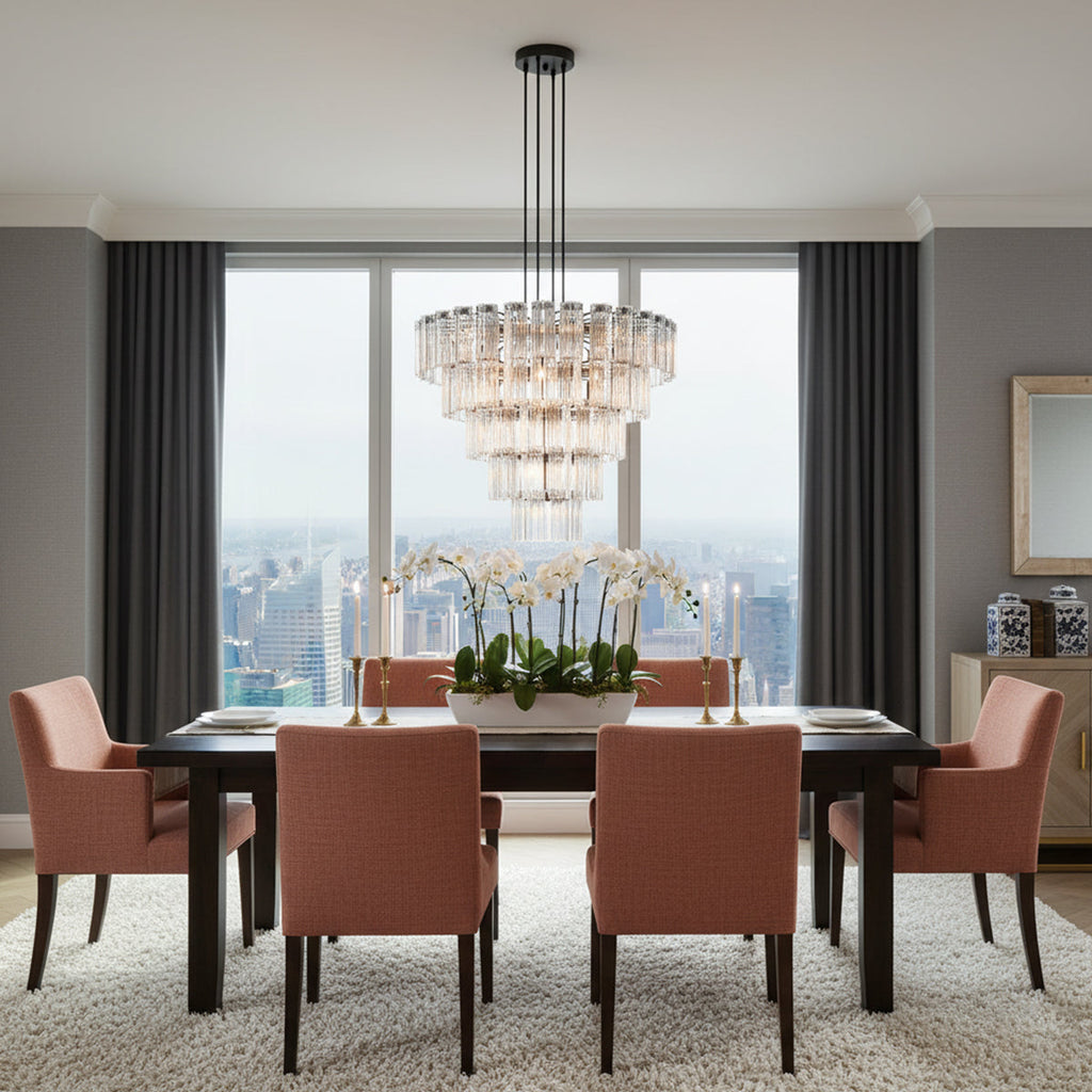 Art Glass Delsie Round Chandelier by Bling Lighting Studio