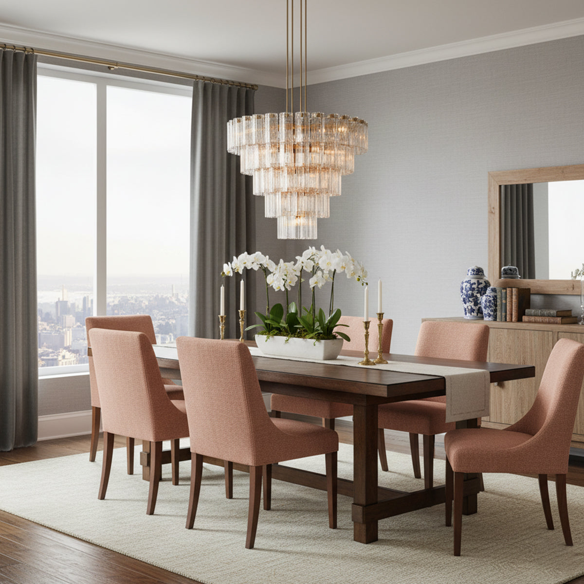 Art Glass Delsie Round Chandelier by Bling Lighting Studio