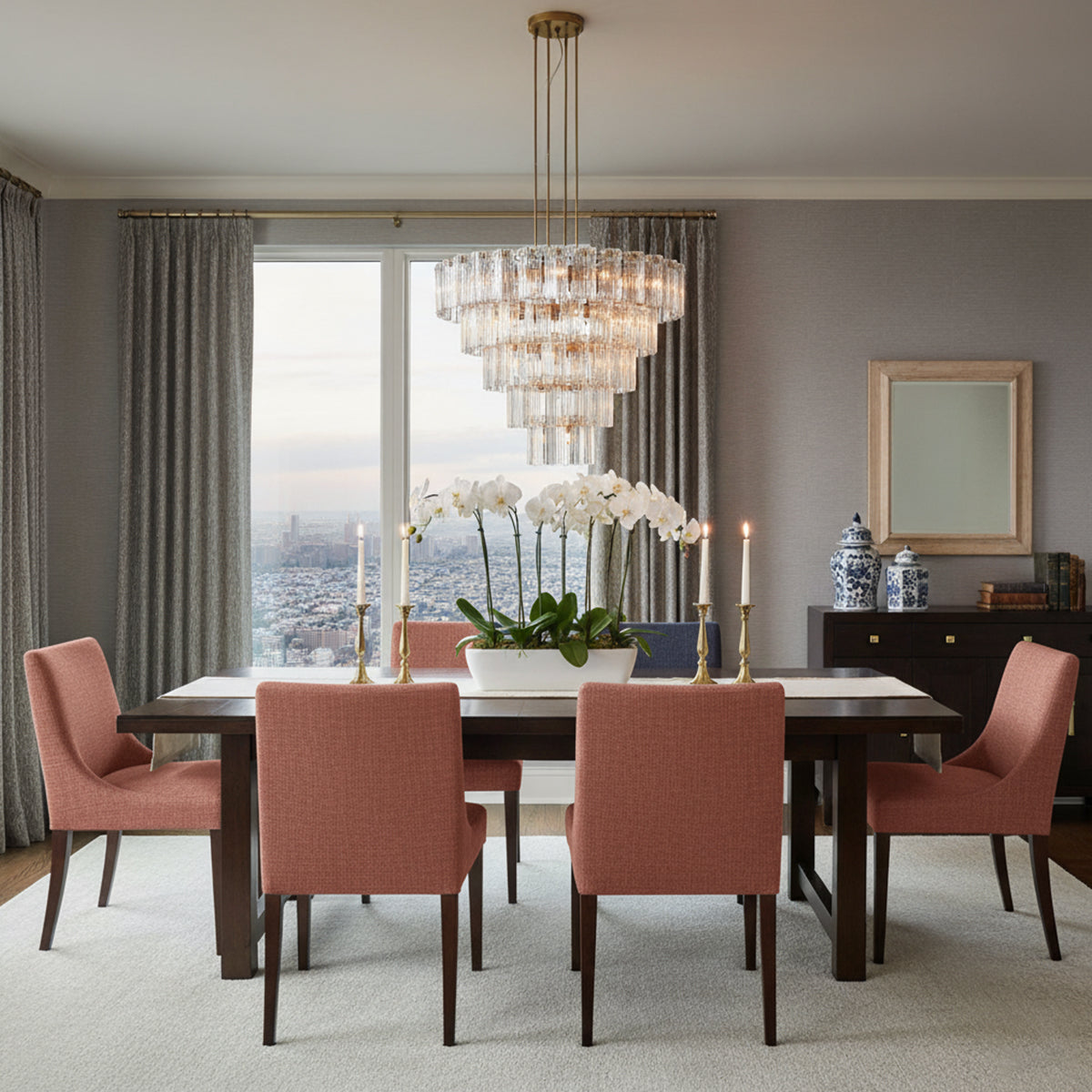 Art Glass Delsie Round Chandelier by Bling Lighting Studio