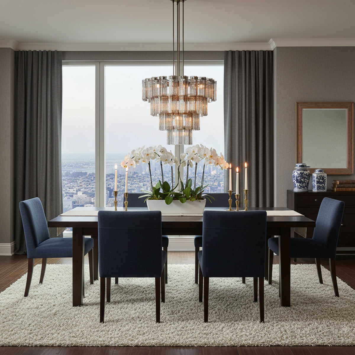 Art Glass Delsie Round Chandelier by Bling Lighting Studio