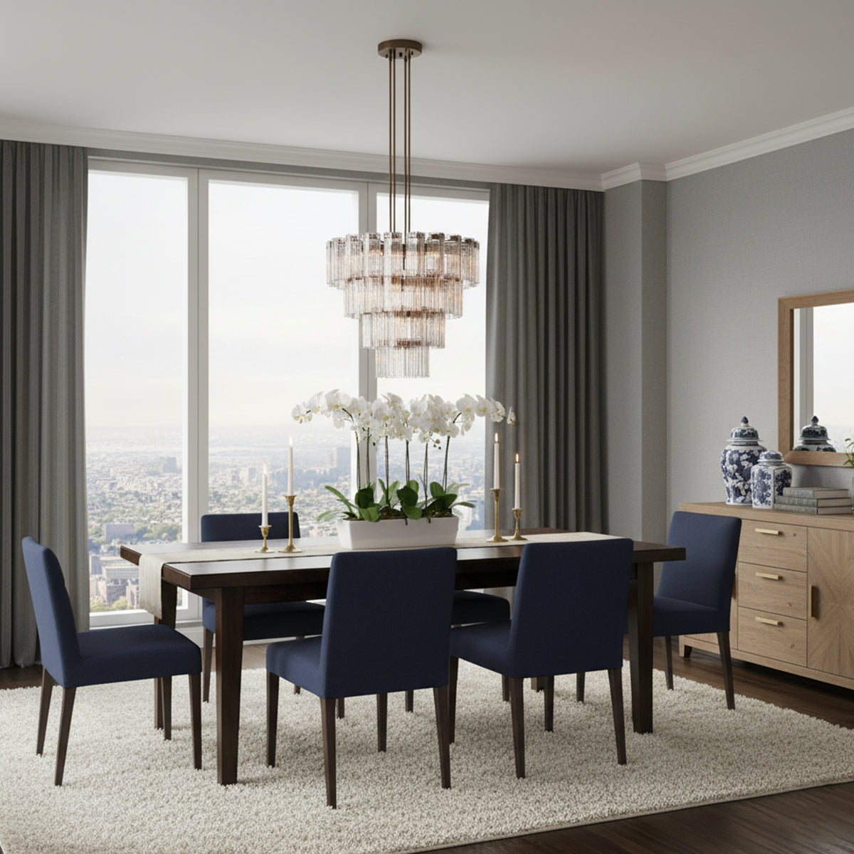 Art Glass Delsie Round Chandelier by Bling Lighting Studio