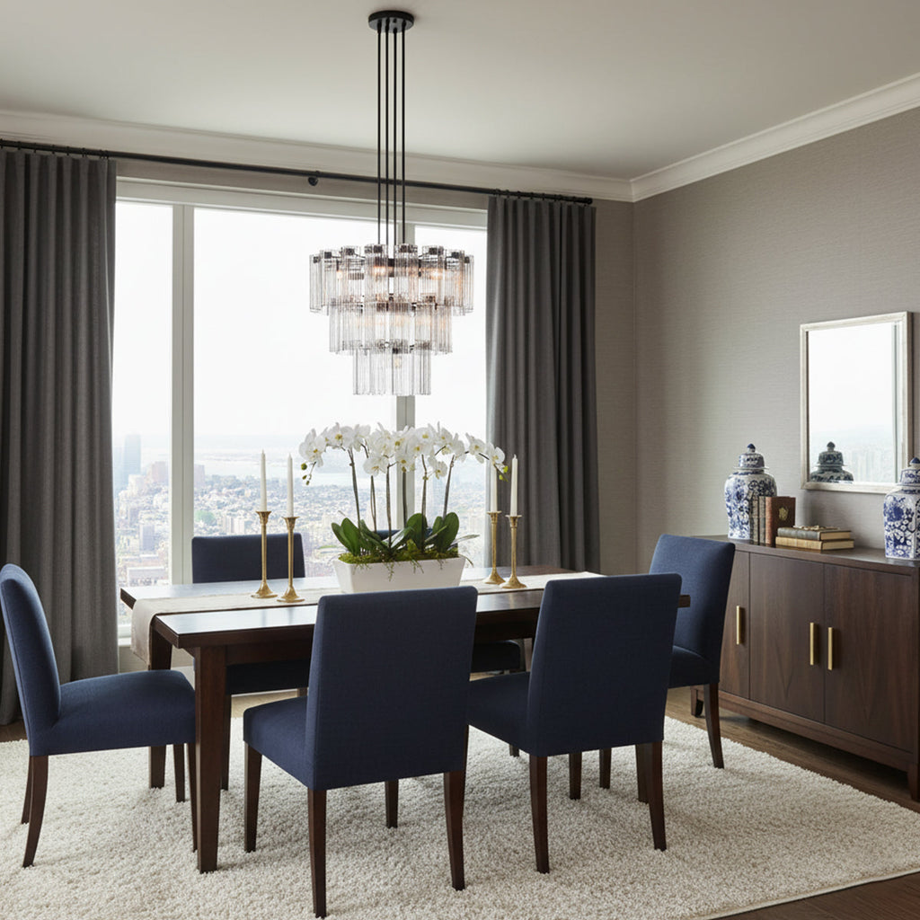 Art Glass Delsie Round Chandelier by Bling Lighting Studio