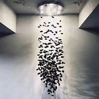 Art Stone Chandelier For Entryway with High Ceiling for high ceiling staircase and foyer lighting