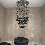 Art Stone Chandelier For Entryway with High Ceiling for high ceiling staircase and foyer lighting