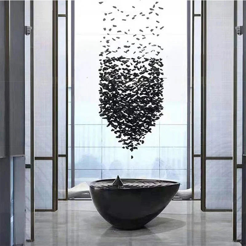 Art Stone Chandelier For Entryway with High Ceiling for high ceiling staircase and foyer lighting