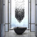 Art Stone Chandelier For Entryway with High Ceiling for high ceiling staircase and foyer lighting