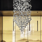 Art Stone Chandelier For Entryway with High Ceiling for high ceiling staircase and foyer lighting