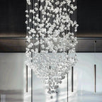 Art Stone Chandelier For Entryway with High Ceiling for high ceiling staircase and foyer lighting