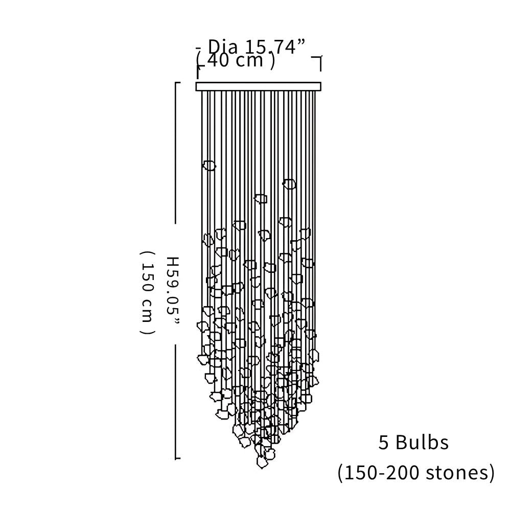 Art Stone Chandelier For Entryway with High Ceiling for high ceiling staircase and foyer lighting