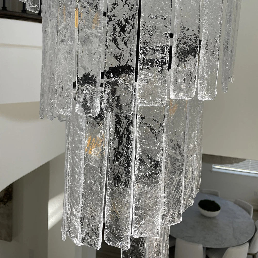 Assena Large Black high Ceiling Entryway Chandelier for high ceiling staircase and foyer lighting