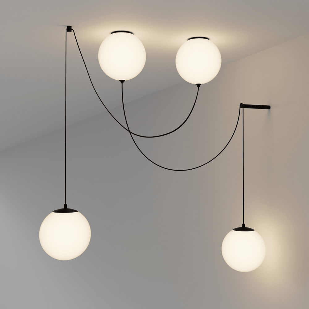 Asteris Multi Globe Pendant Lamp by Bling Lighting Studio