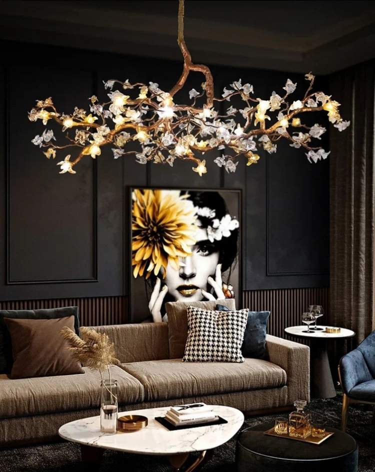 Sutober Sculptural Branch Chandelier for Staircase by Bling Lighting Studio