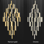 Aten Crystal Staircase Chandelier for high ceiling staircase and foyer lighting