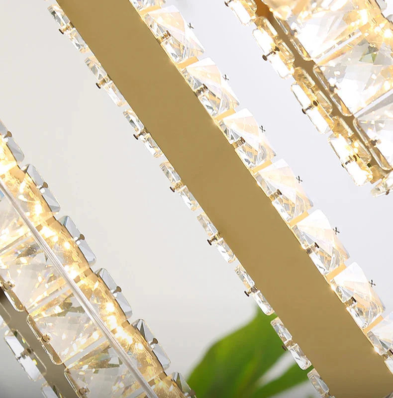 Aten Crystal Staircase Chandelier for high ceiling staircase and foyer lighting