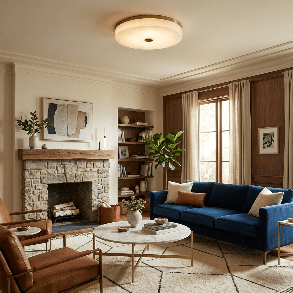 Aurelia Alabaster Ceiling Light by Bling Lighting Studio