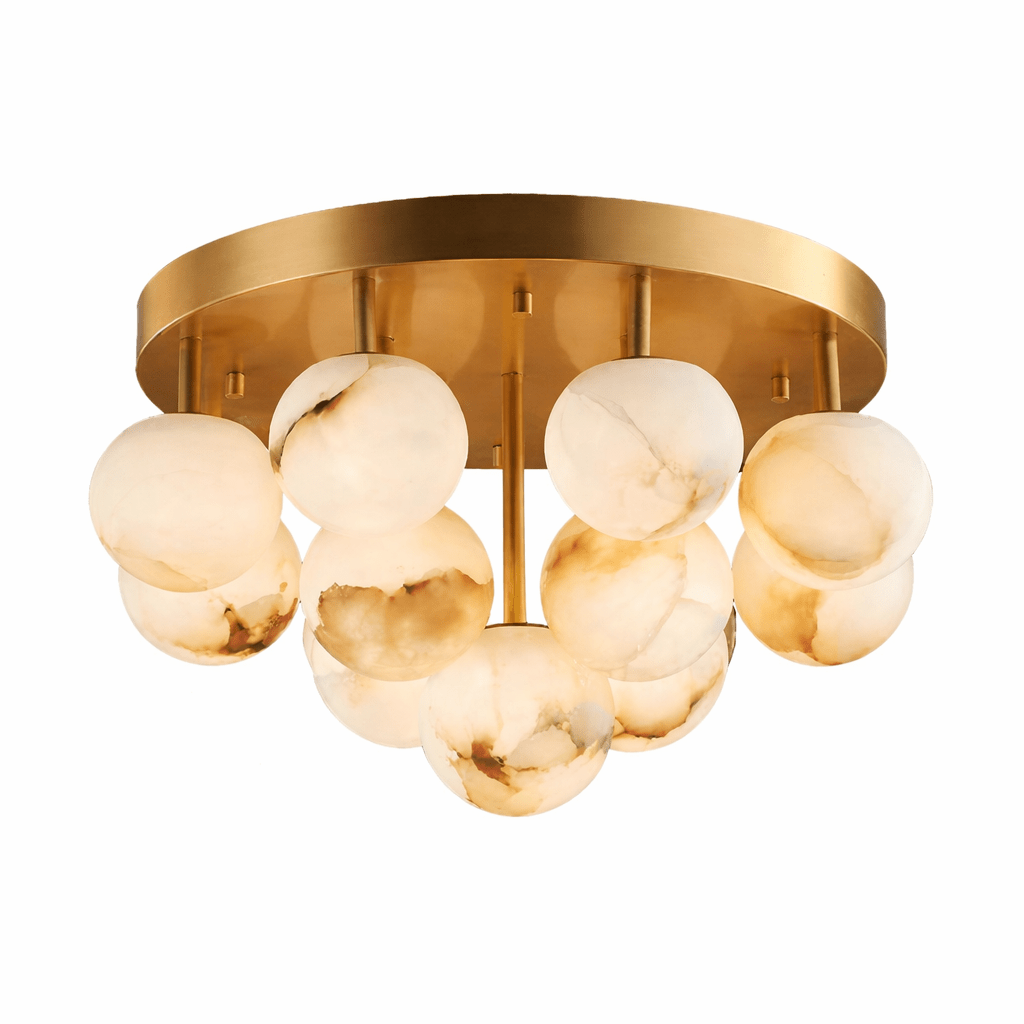Aurelia Alabaster Globe Ceiling Light by Bling Lighting Studio