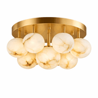 Aurelia Alabaster Globe Ceiling Light by Bling Lighting Studio