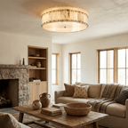 Aurelia Alabaster Ring Ceiling Lamp by Bling Lighting Studio