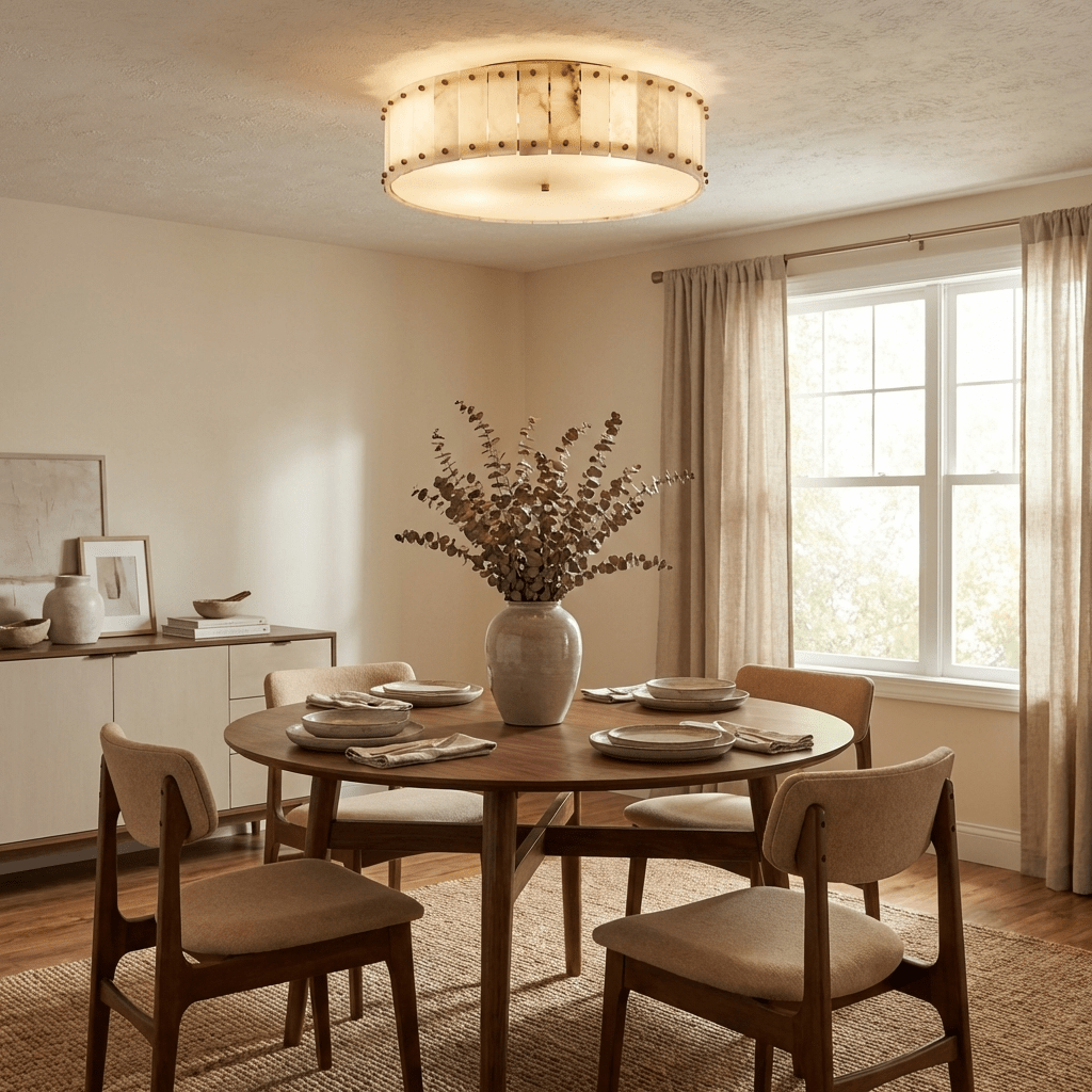 Aurelia Alabaster Ring Ceiling Lamp by Bling Lighting Studio