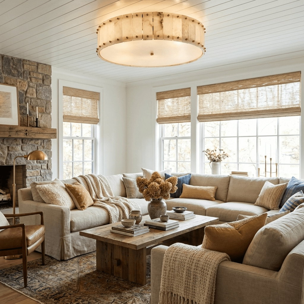 Aurelia Alabaster Ring Ceiling Lamp by Bling Lighting Studio