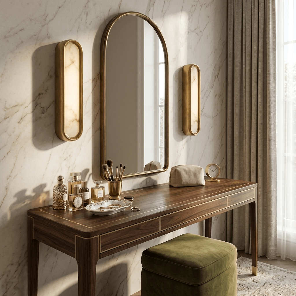 Aurelia Arch Alabaster Wall Light by Bling Lighting Studio